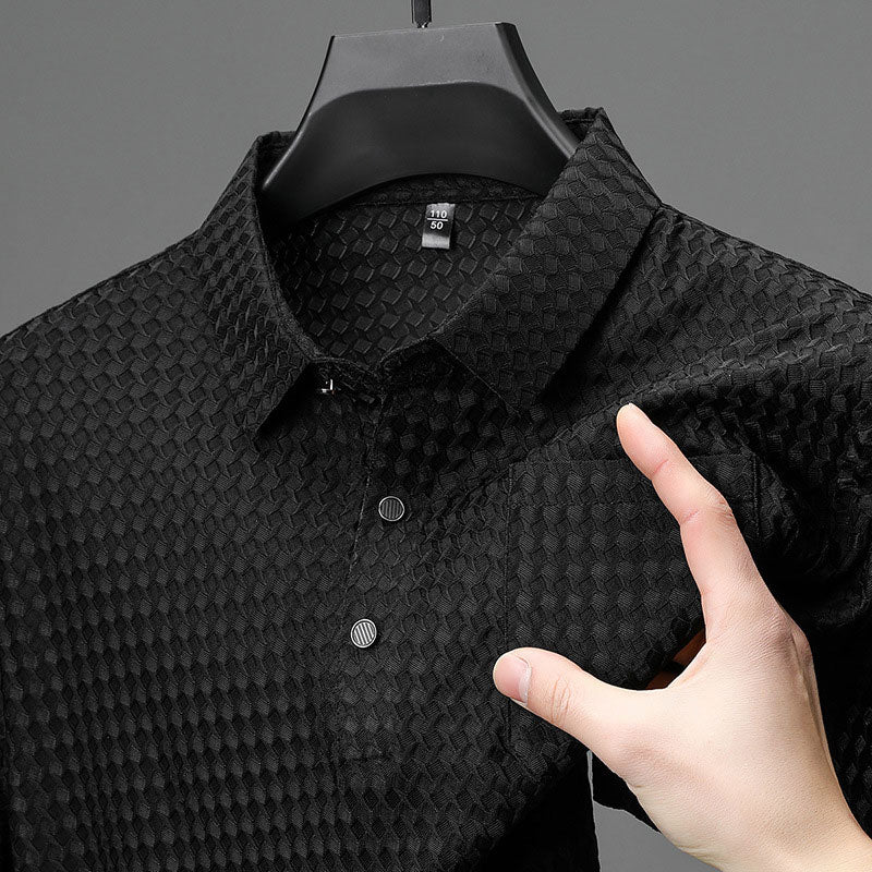 ⏳ 50 % de réduction💥Chemise à manches courtes texturées pour hommes