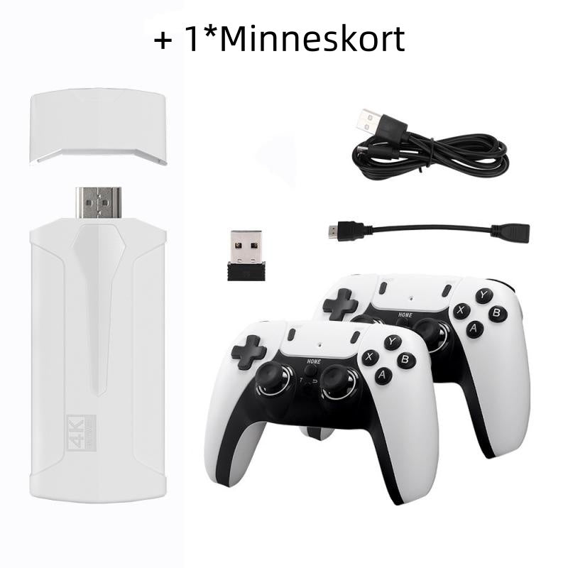 Plus de 40 000 jeux disponibles. Toute nouvelle console de jeux rétro M15. Compatible avec la connexion HDMI 4K. Manettes plug‑and‑play pour jouer sur télévision. Équipée de manettes sans fil 2,4 GHz améliorées.