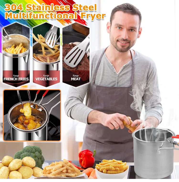 ✨50% DE RÉDUCTION✨Friteuse multifonctionnelle en acier inoxydable 304