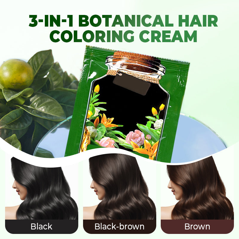 📢📢50% de réduction ! Crème colorante botanique 3-en-1 – Sans ammoniaque, couvre 100 % des cheveux gris & nourrit en une seule étape ! 💇‍♀️🌿