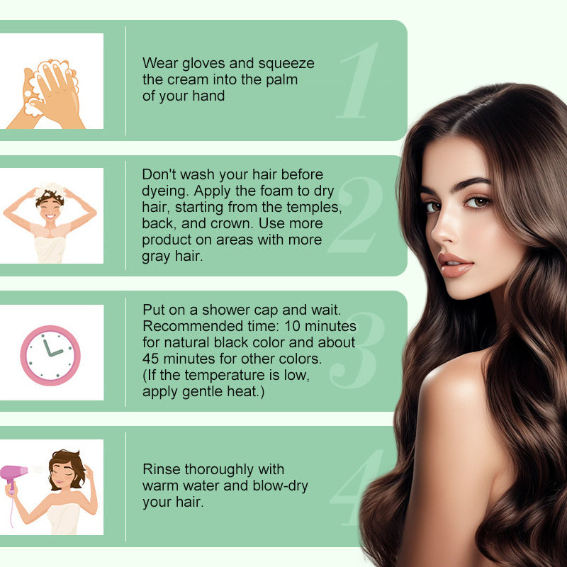 📢📢50% de réduction ! Crème colorante botanique 3-en-1 – Sans ammoniaque, couvre 100 % des cheveux gris & nourrit en une seule étape ! 💇‍♀️🌿