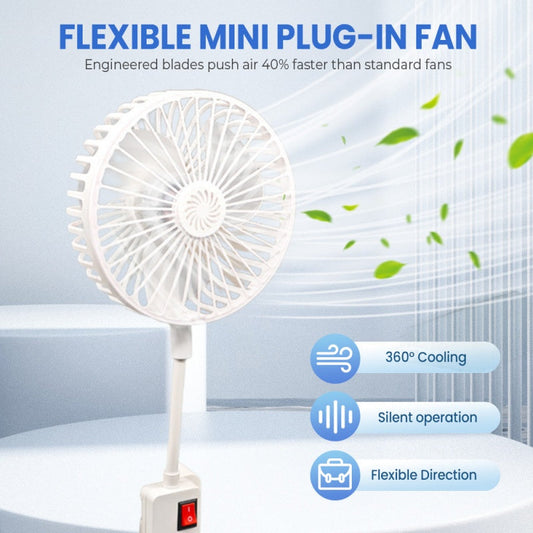 📢🍃✨ PROMO -50% ! Mini Ventilateur Flexible Enfichable – 360° Ajustable, Silencieux & Diffusion de Parfum (220V, 36 dB)