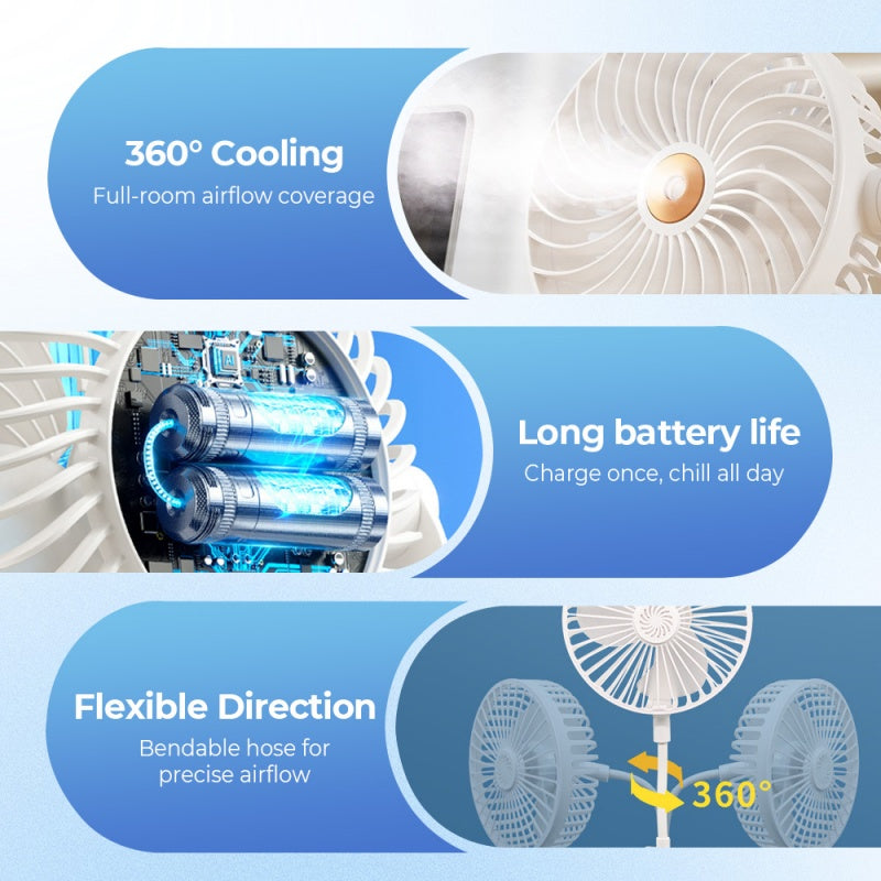 📢🍃✨ PROMO -50% ! Mini Ventilateur Flexible Enfichable – 360° Ajustable, Silencieux & Diffusion de Parfum (220V, 36 dB)