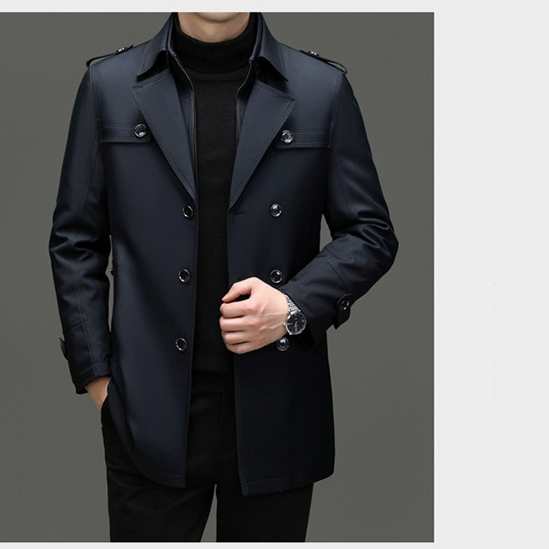 🔥 60% KORTING ! ✨ Mannen Lange Trenchcoat - Afneembare Voering, Winddicht en Waterafstotend, Klassiek en Praktisch 🧥🌂