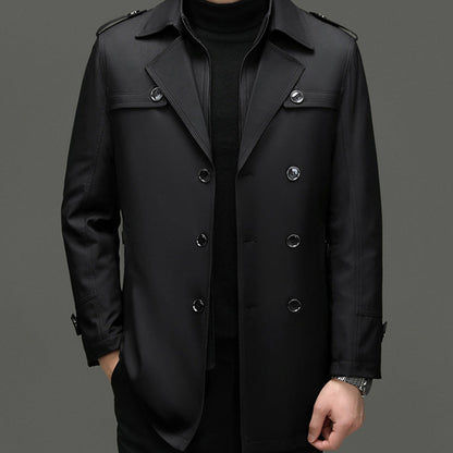 🔥 50 % DE RÉDUCTION ! ✨ Trench-coat long pour homme - Doublure amovible, coupe-vent et déperlant, classique et pratique 🧥🌂