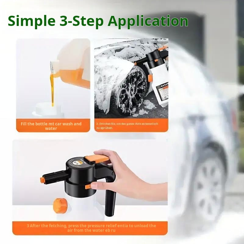 Pistolet à mousse électrique pour lavage de voiture, nettoyeur haute pression portable, multifonctionnel, grande capacité, longue autonomie, pour voitures, cuisine, nettoyage domestique