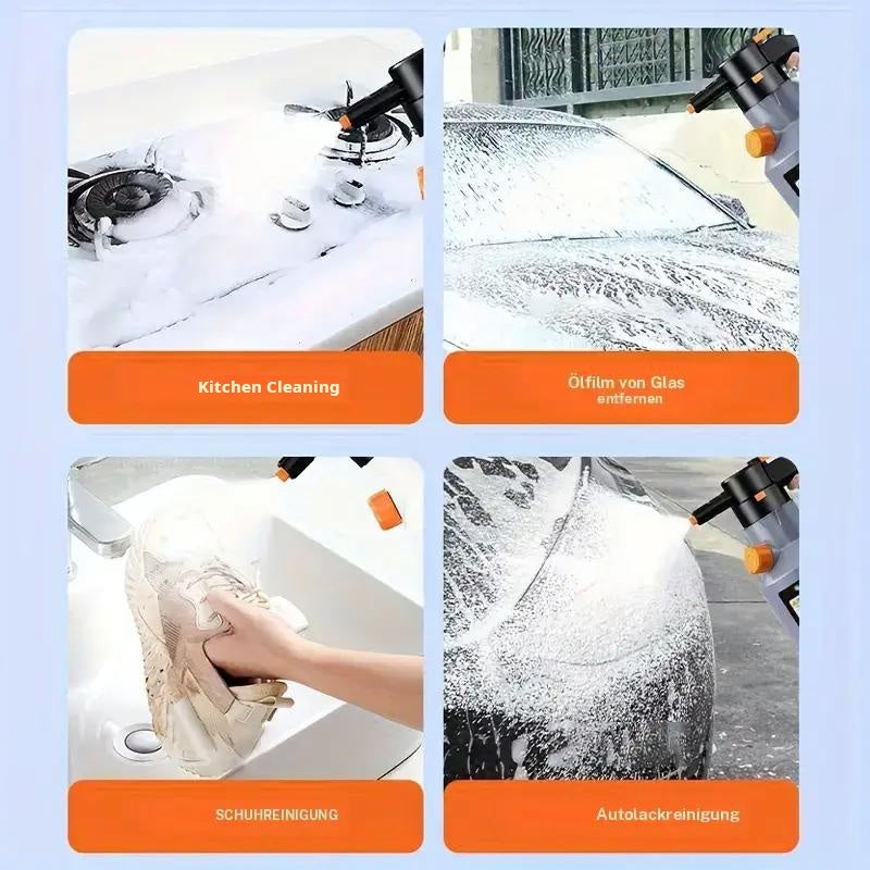 Pistolet à mousse électrique pour lavage de voiture, nettoyeur haute pression portable, multifonctionnel, grande capacité, longue autonomie, pour voitures, cuisine, nettoyage domestique