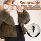 Veste courte tendance pour femme avec col en fourrure chaude (duvet de canard blanc d'Islande)