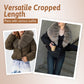 Veste courte tendance pour femme avec col en fourrure chaude (duvet de canard blanc d'Islande)