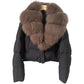 Veste courte tendance pour femme avec col en fourrure chaude (duvet de canard blanc d'Islande)