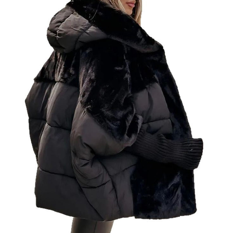 🔥Pré-réchauffement hivernal - Remises énormes🔥🧣Manteau bouffant tricoté surdimensionné de luxe pour femme - Incontournable de l'hiver avec un design patchwork et une chaleur maximale !✨