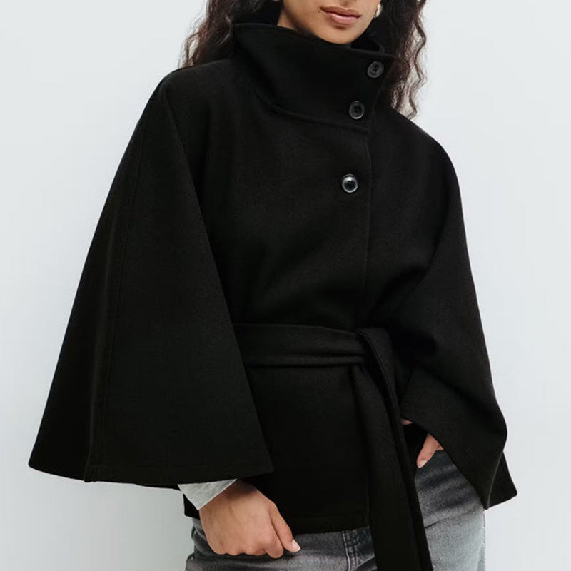 ⏳Spécial à durée limitée⏰Manteau-cape à col droit avec ceinture pour femme🧥