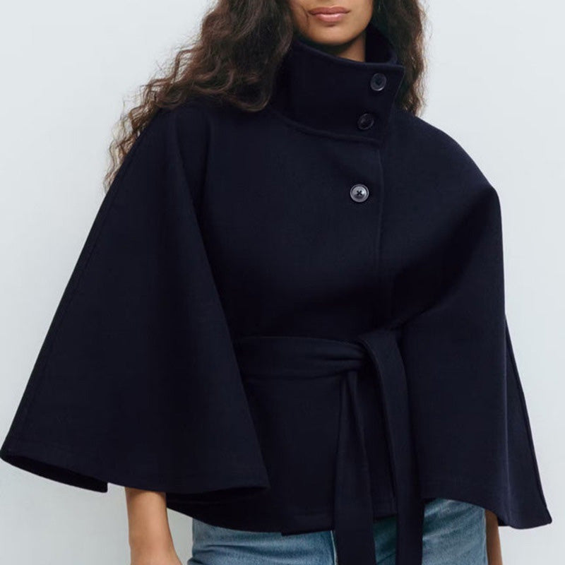 ⏳Spécial à durée limitée⏰Manteau-cape à col droit avec ceinture pour femme🧥