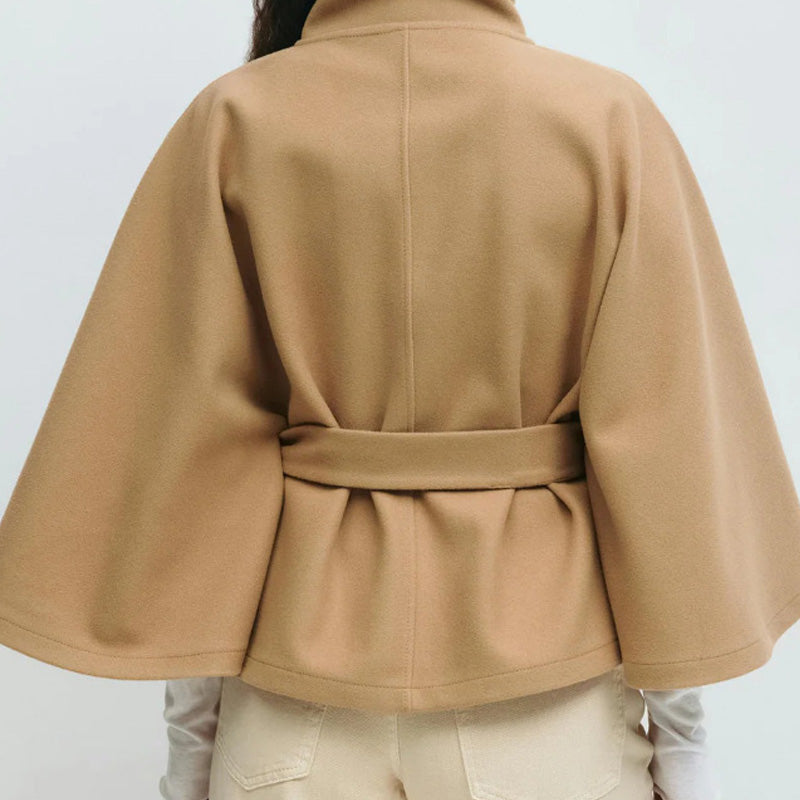 ⏳Spécial à durée limitée⏰Manteau-cape à col droit avec ceinture pour femme🧥