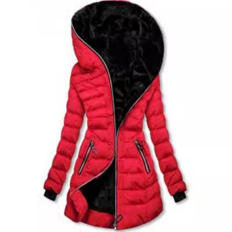 🧥 50% DE RÉDUCTION ! ❄️ Manteau d'Hiver Femme Mi-Long - Capuche et Doublure Polaire, Confort Chaud et Style Urbain pour Temps Froid 🏙️📦