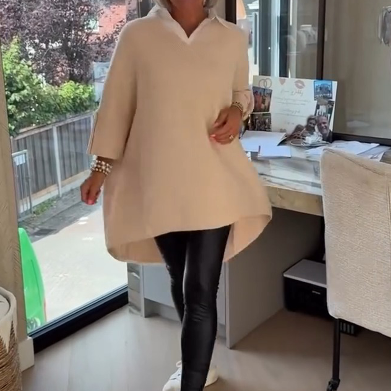 🍂 Édition limitée automne🔥 Haut à manches longues pour femme avec col chemise