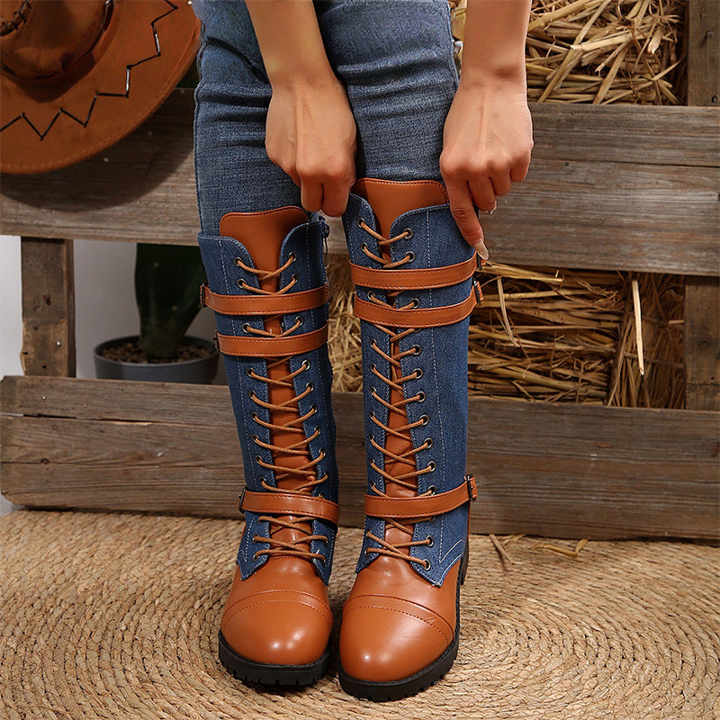 👢 59% DE RÉDUCTION ! ✨ Bottes Militaires Vintage pour Femmes - Lacets et Boucle Style Rétro, Confortables et Résistantes pour Quotidien ou Randonnée 🏞️📦