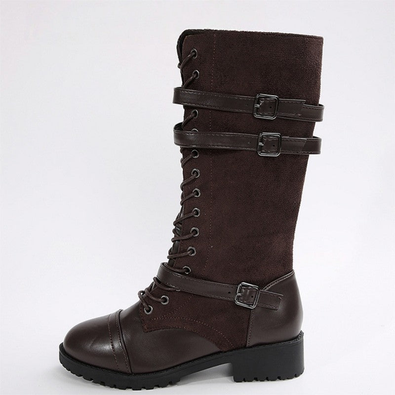 👢 59% DE RÉDUCTION ! ✨ Bottes Militaires Vintage pour Femmes - Lacets et Boucle Style Rétro, Confortables et Résistantes pour Quotidien ou Randonnée 🏞️📦