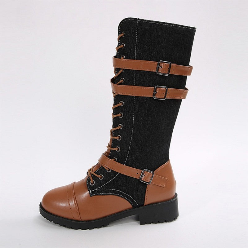 👢 59% DE RÉDUCTION ! ✨ Bottes Militaires Vintage pour Femmes - Lacets et Boucle Style Rétro, Confortables et Résistantes pour Quotidien ou Randonnée 🏞️📦