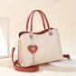 Élégant sac fourre-tout pour femme avec breloque en forme de cœur brillant