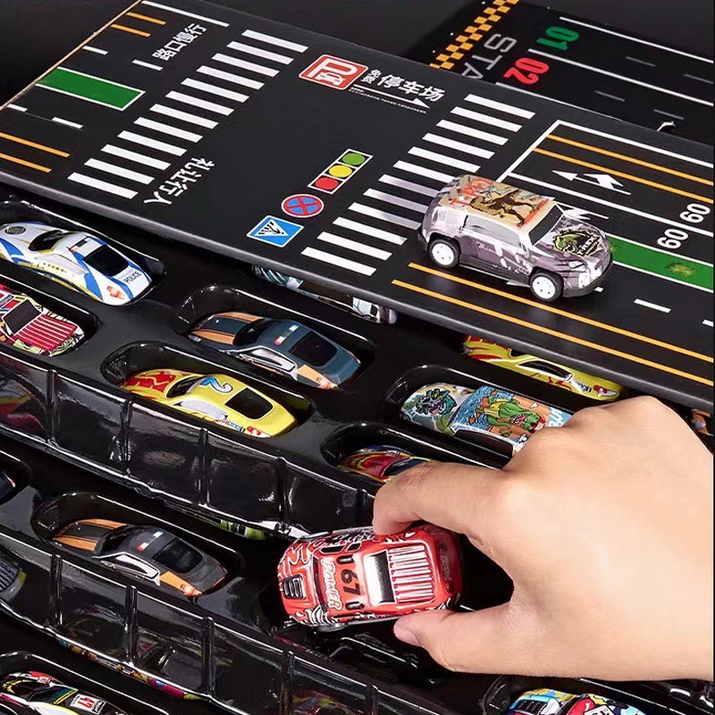 🎅Offre spéciale Noël 49 % DE RÉDUCTION🎁48 mini-wagons à moteur avec garage intégré