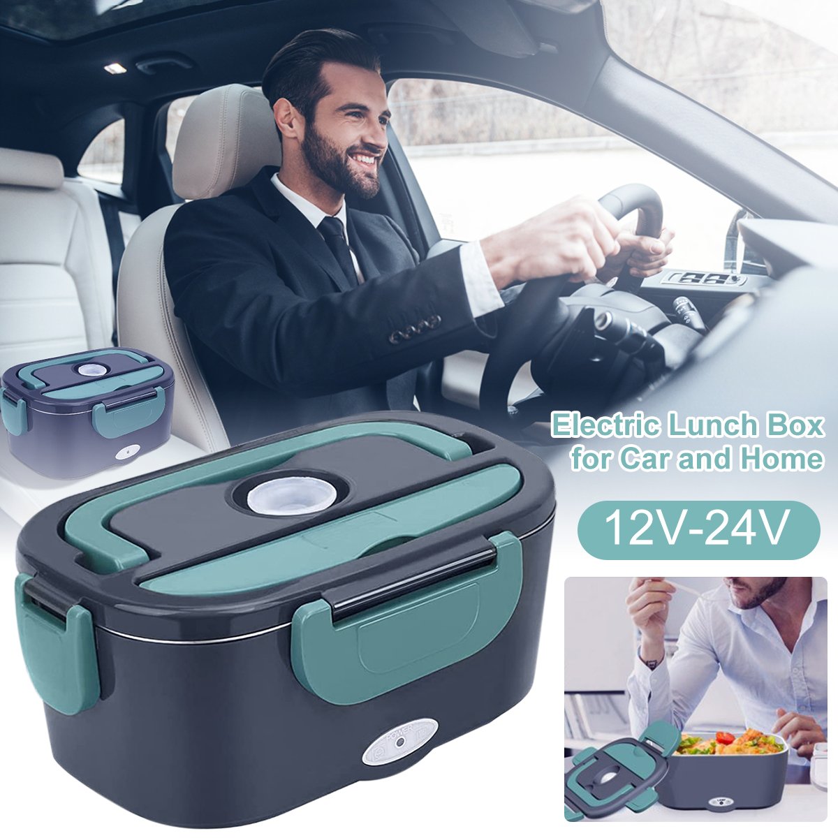 Ensemble Portable 2-en-1 pour Boîte à Lunch - Double Tension 60W, Chauffage Rapide et 7 Pièces
