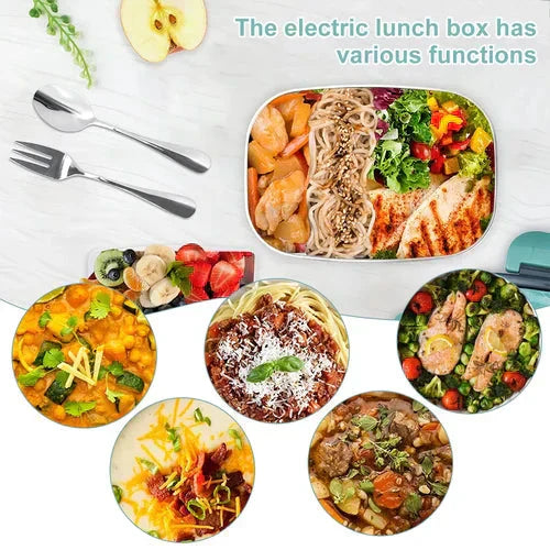 Ensemble Portable 2-en-1 pour Boîte à Lunch - Double Tension 60W, Chauffage Rapide et 7 Pièces