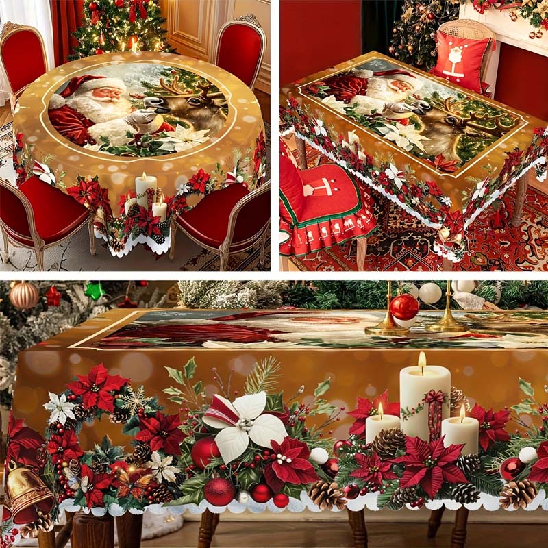 🎁Offre exceptionnelle Black Friday – 50 % de réduction !🎄Nappe de Noël – Décoration de table festive pour la table de Noël et les fêtes, lavable