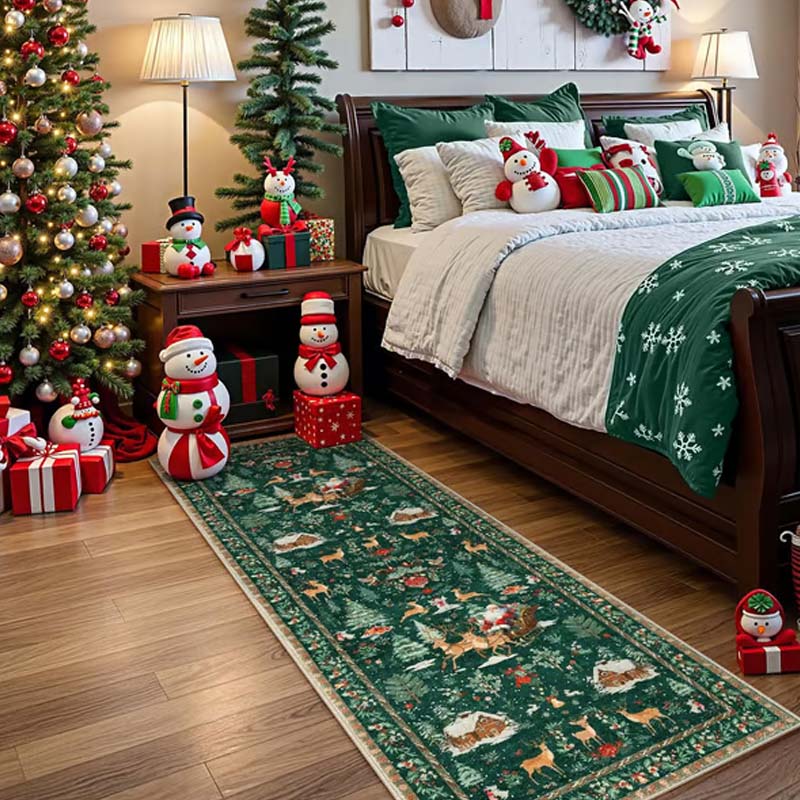 🔥Stock limité disponible 50% de réduction🔥 Tapis de Noël doux et antidérapant – décoration festive pour les salons, les chambres et les salles de bain 🎄