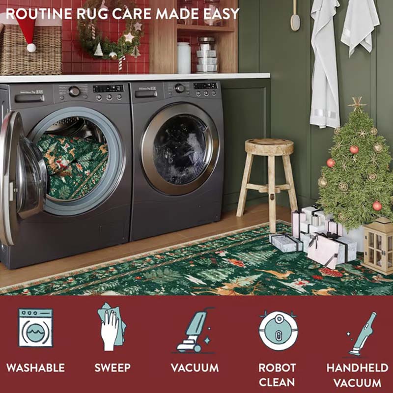 🔥Stock limité disponible 50% de réduction🔥 Tapis de Noël doux et antidérapant – décoration festive pour les salons, les chambres et les salles de bain 🎄