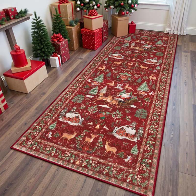 🔥Stock limité disponible 50% de réduction🔥 Tapis de Noël doux et antidérapant – décoration festive pour les salons, les chambres et les salles de bain 🎄