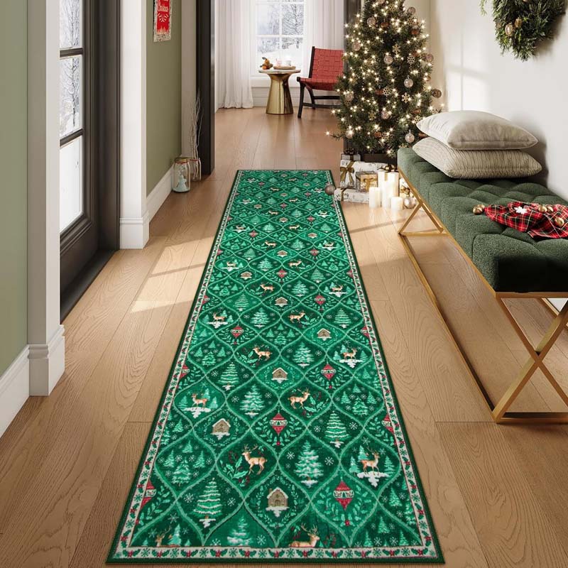 🔥Stock limité disponible 50% de réduction🔥 Tapis de Noël doux et antidérapant – décoration festive pour les salons, les chambres et les salles de bain 🎄