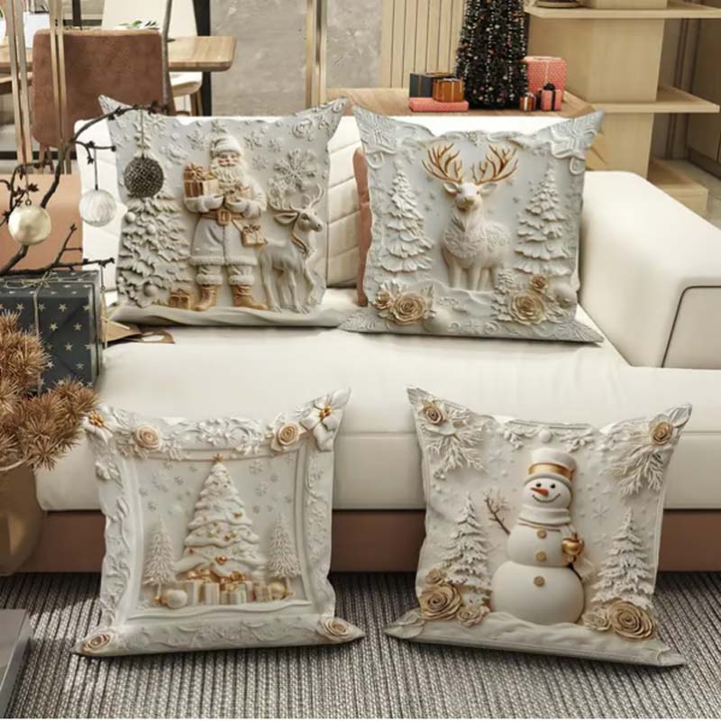 🎅Des idées cadeaux de Noël géniales, à seulement 5 € chacune !🎁 Housses de coussin sur le thème de Noël🛋️