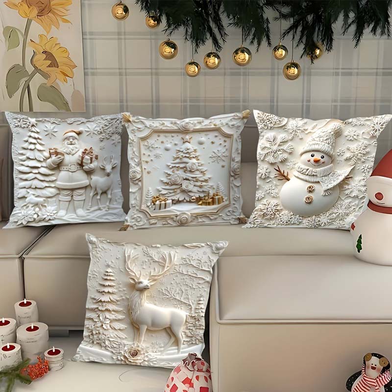 🎅Des idées cadeaux de Noël géniales, à seulement 5 € chacune !🎁 Housses de coussin sur le thème de Noël🛋️