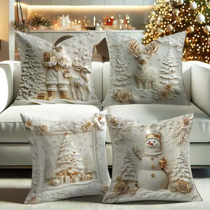 🎅Des idées cadeaux de Noël géniales, à seulement 5 € chacune !🎁 Housses de coussin sur le thème de Noël🛋️