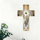 🔥 Offre Limitée ! ✨ Décoration Murale Croix Jésus Rétro - Bordure Dorée Élégante, Acrylique Lumineux, Symbole de Foi Inspirant ✝️✨