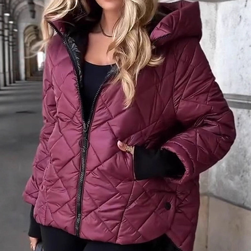 🎅🎁Offre de Noël – 50 % de réduction⏳Doudoune pour femme avec motif matelassé en losanges