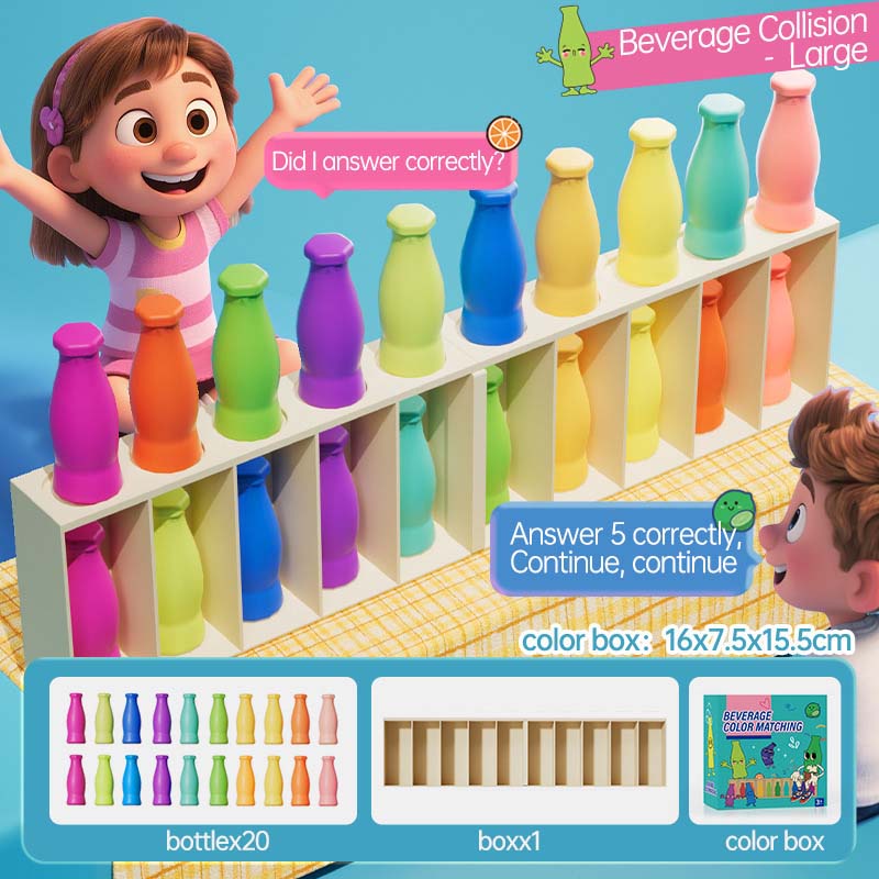 📢📢50% DE RÉDUCTION ! 🎨🥤 Jouets pour Enfants Assortis à la Couleur des Bouteilles – Design Vibrant, Polyvalent & Développement Cognitif ⚡