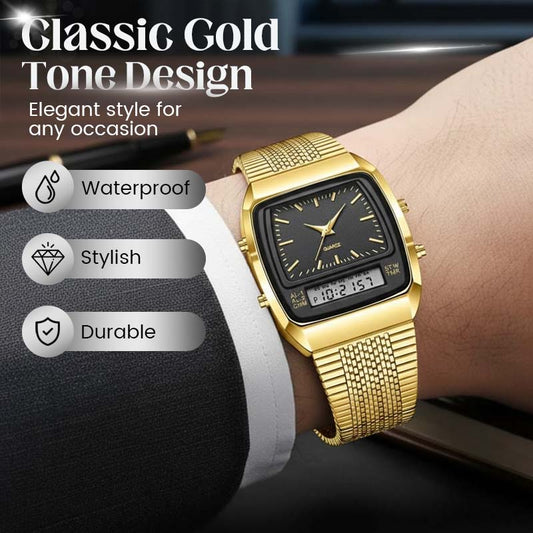 Montre multifonction carrée de style rétro