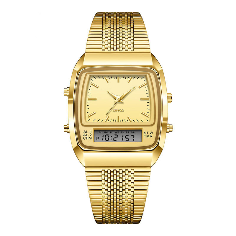 Montre multifonction carrée de style rétro