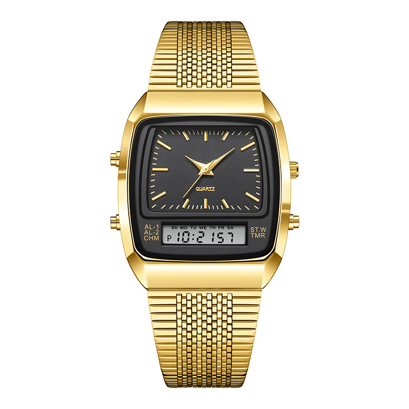 Montre multifonction carrée de style rétro
