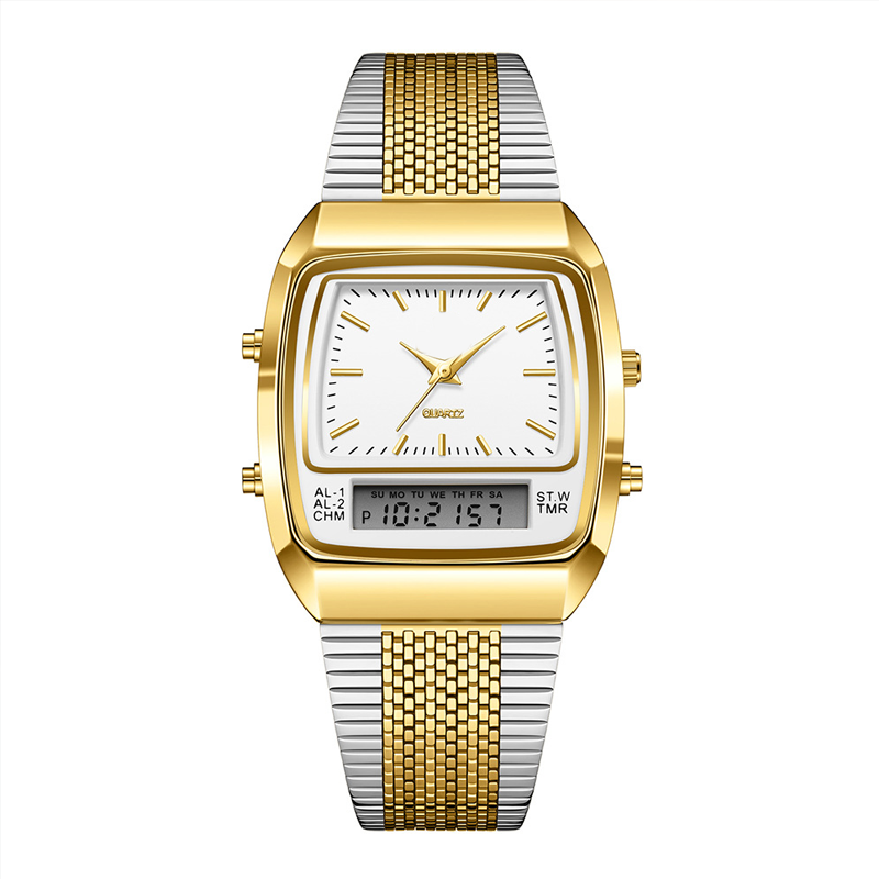 Montre multifonction carrée de style rétro