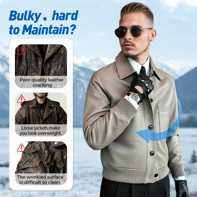⏰49 % DE RÉDUCTION💥💥Veste classique en simili cuir pour homme