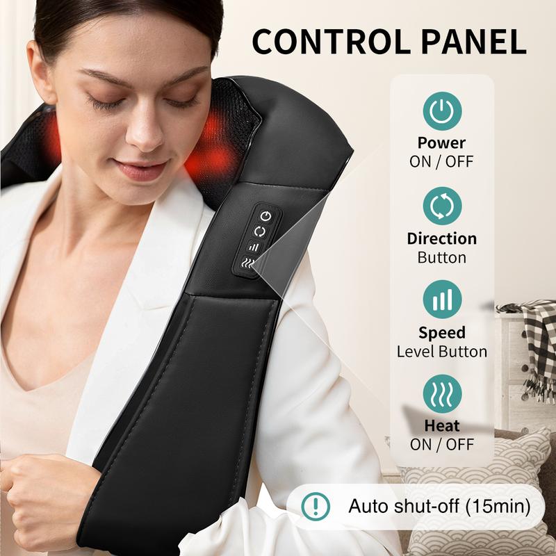 📢📢50% OFF !!⏰Masseur Cervical Chauffant Shiatsu │ 16 Nœuds de Pétrissage Profond │ Détente Musculaire