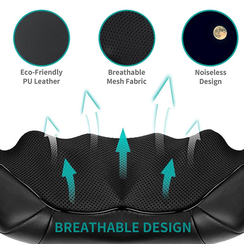 📢📢50% OFF !!⏰Masseur Cervical Chauffant Shiatsu │ 16 Nœuds de Pétrissage Profond │ Détente Musculaire