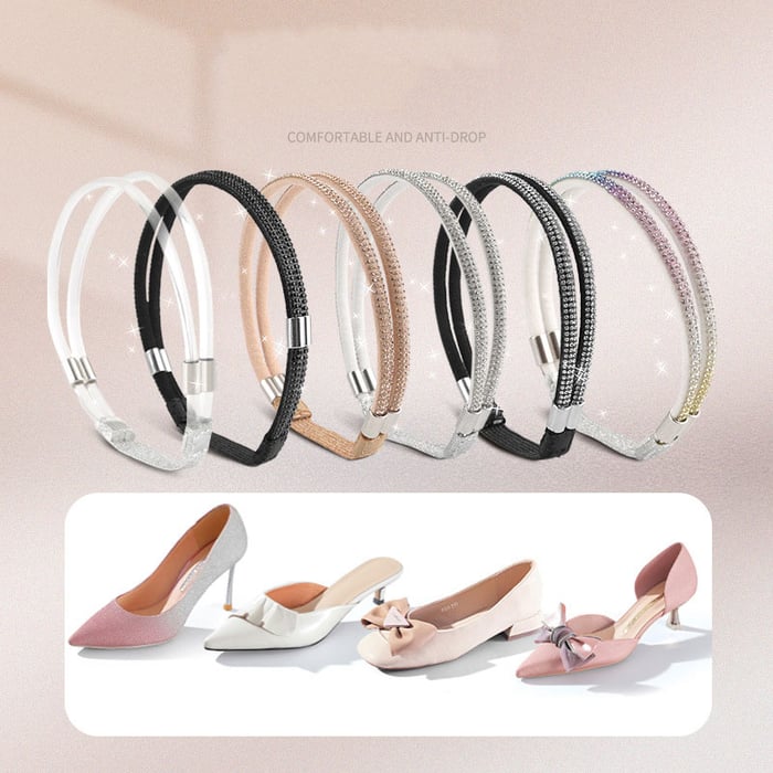 Sangles de fixation en strass pour talons hauts