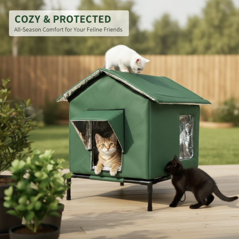 🐈Maison pour chat d'extérieur surélevée, adaptée à toutes les conditions météorologiques