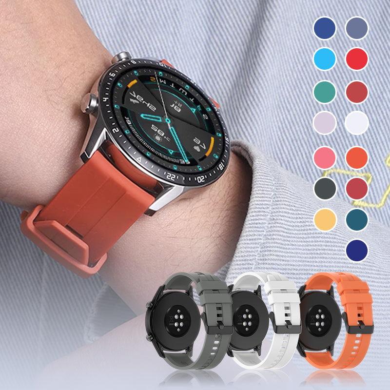Bracelet de montre en silicone 22 mm + bracelet de montre en cuir