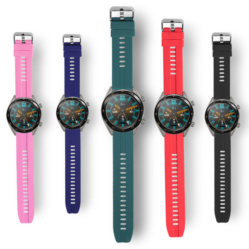 Bracelet de montre en silicone 22 mm + bracelet de montre en cuir
