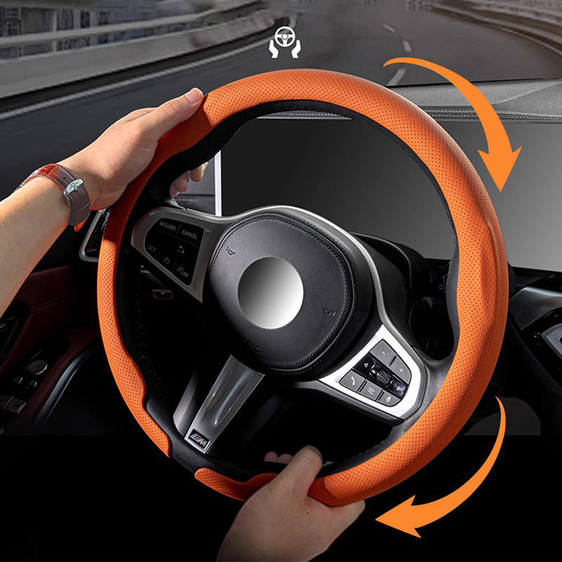 🚗 50% DE RÉDUCTION ! 🎉 Housse de volant en cuir véritable – Design élégant ultra-fin, antidérapante & installation facile sans outil, pour un confort toute saison ! 👋📦